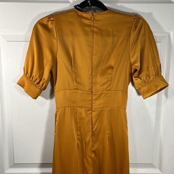 Pretty little thing mustard satin frill maxi dress - Picture 9 of 13